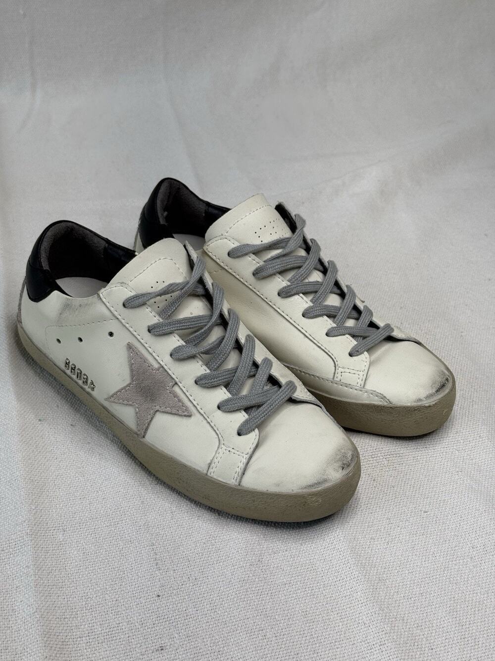 Golden Goose Super Star With Black Heel Tab And Metal Stud Size EU 38 US 8